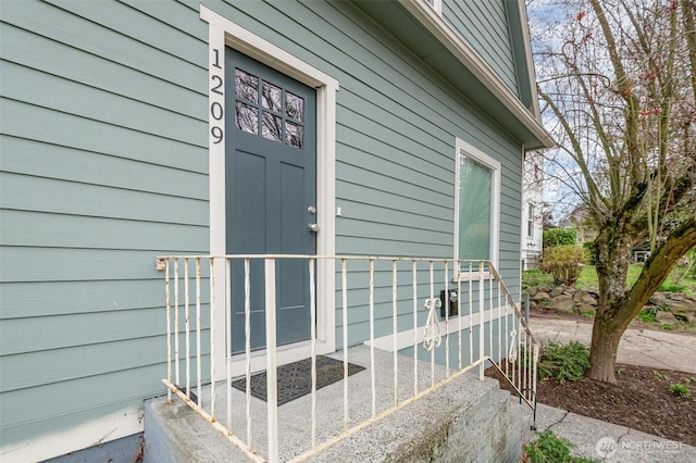 view of doorway to property