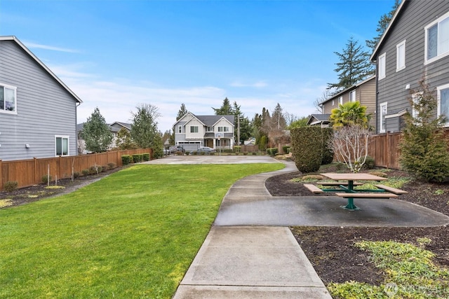 view of yard with fence