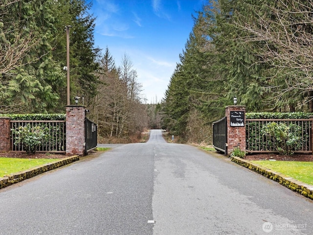 view of road with a gate