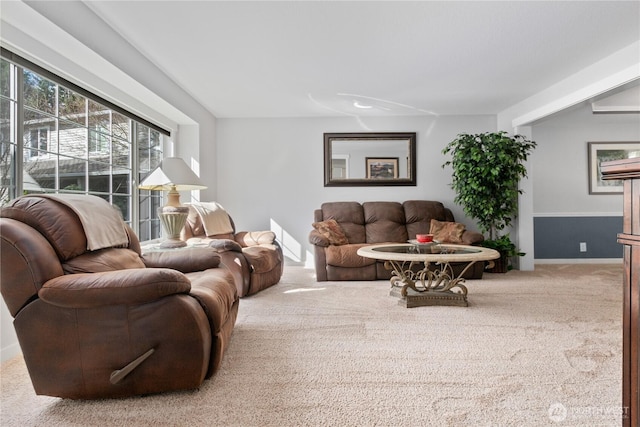 living room with carpet