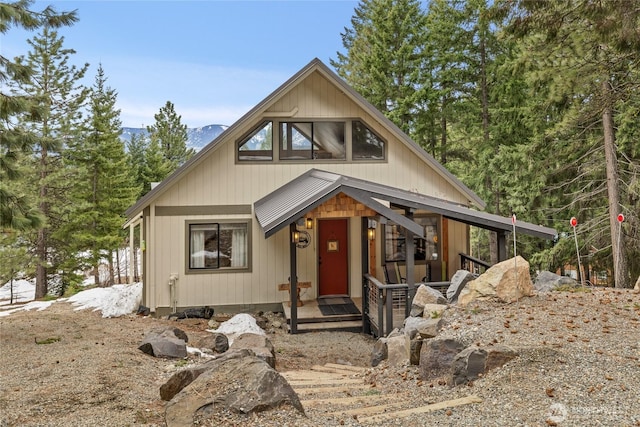 view of chalet / cabin