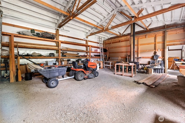 garage featuring metal wall