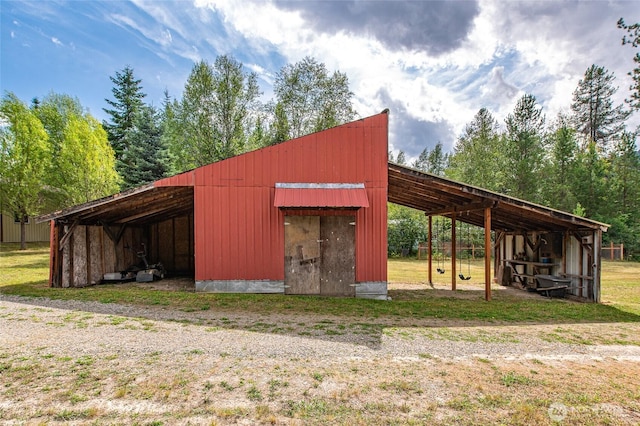 view of pole building with a carport