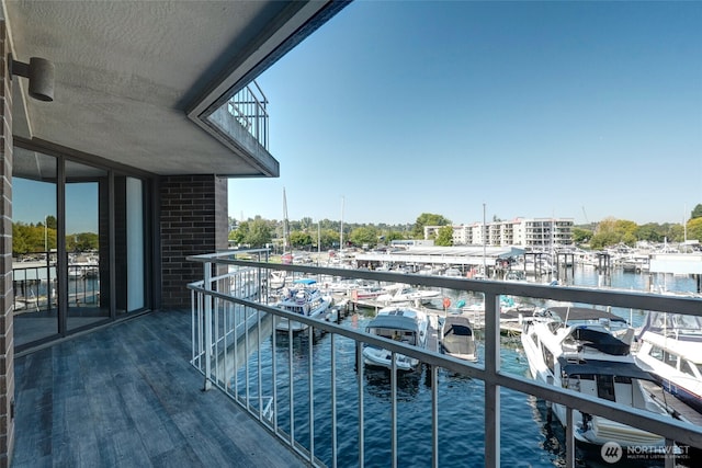 balcony with a water view