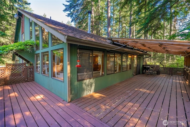 view of wooden deck