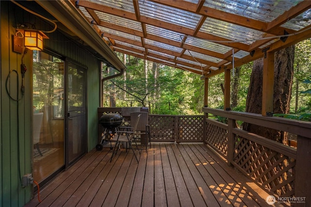 wooden deck with a pergola