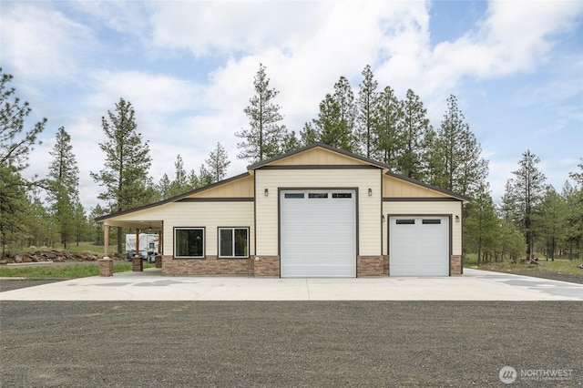 garage with driveway