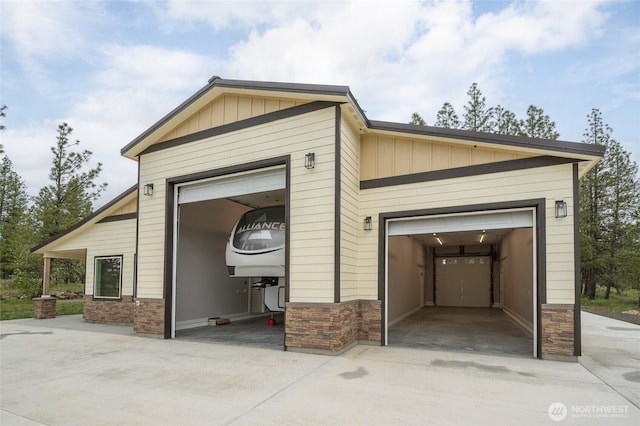 garage with driveway