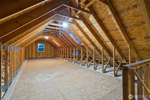 view of unfinished attic