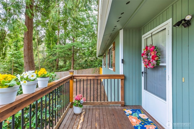 wooden terrace with fence