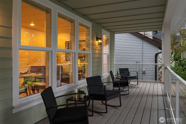 wooden deck featuring a porch