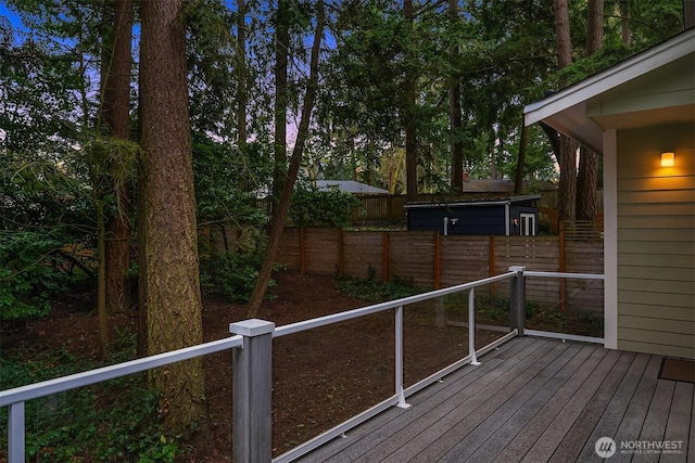 wooden terrace with fence