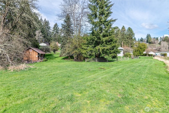 view of yard with fence