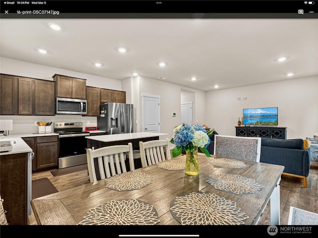 5609 151st Street Ct E, Puyallup, WA 98375 - dining area with light wood finished floors and recessed lighting