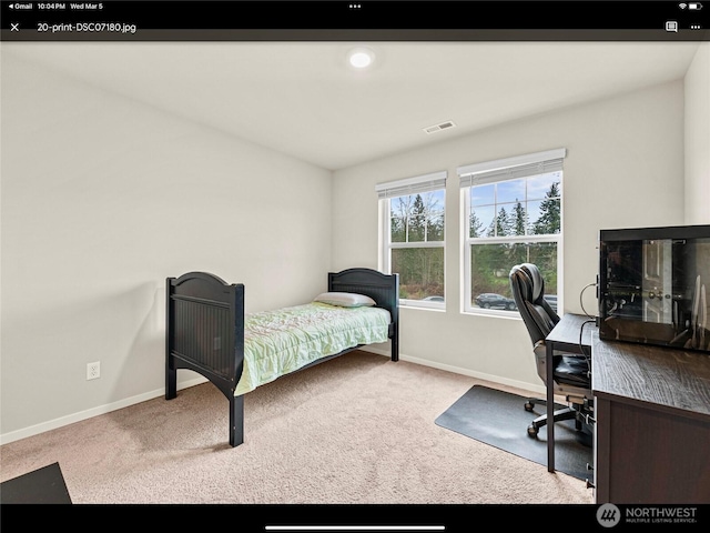 5609 151st Street Ct E, Puyallup, WA 98375 - bedroom with baseboards, carpet flooring, a desk, and recessed lighting