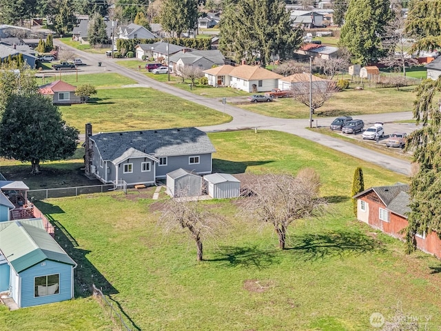 drone / aerial view featuring a residential view