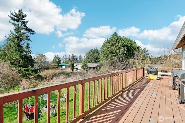 view of wooden deck