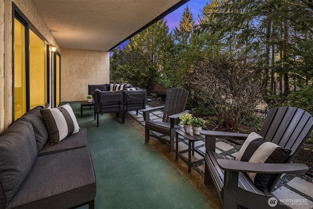 view of patio / terrace with an outdoor living space