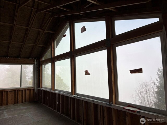 2459 Bretland Rd, Camano Island, WA 98282 - unfurnished sunroom featuring vaulted ceiling