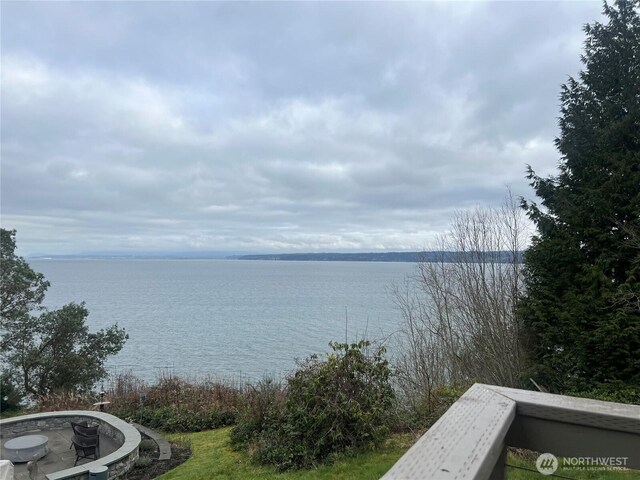 2459 Bretland Rd, Camano Island, WA 98282 - water view featuring an outdoor fire pit