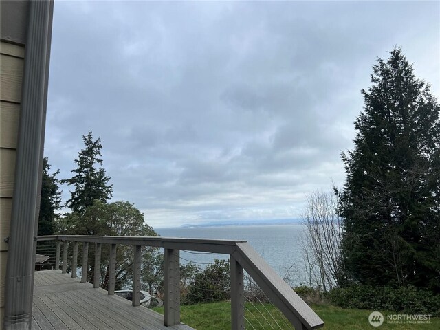 2459 Bretland Rd, Camano Island, WA 98282 - wooden deck featuring a water view