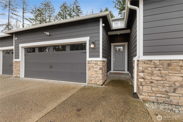 garage with driveway