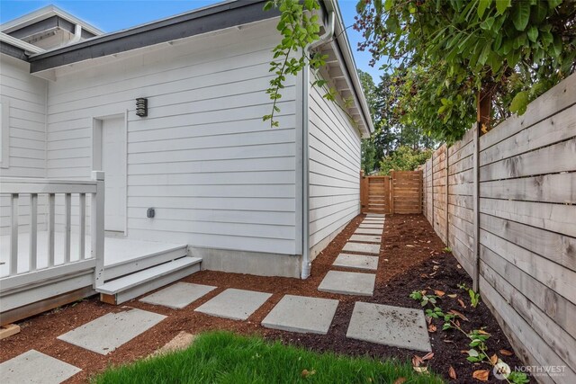 view of home's exterior featuring a fenced backyard