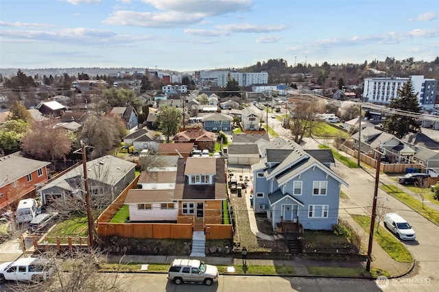 bird's eye view with a residential view