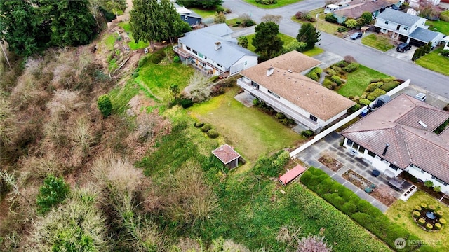 drone / aerial view with a residential view