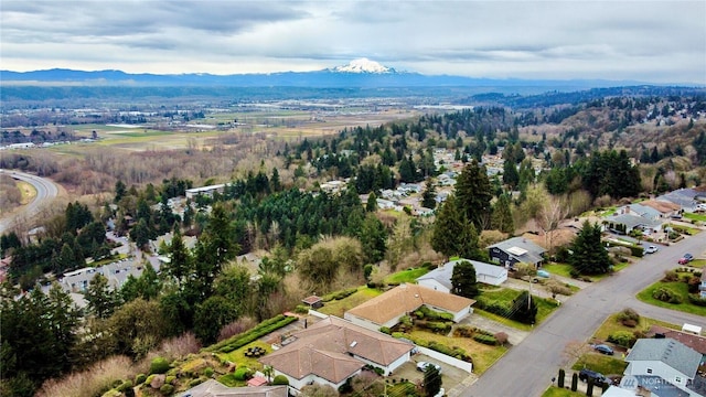 bird's eye view featuring a mountain view