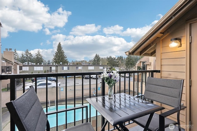 balcony with a residential view