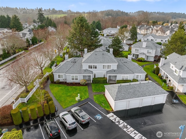 aerial view with a residential view