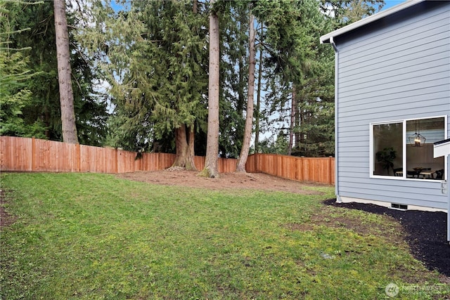 view of yard with fence private yard