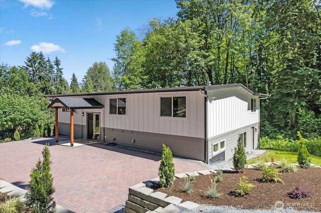 view of front of home with a patio area