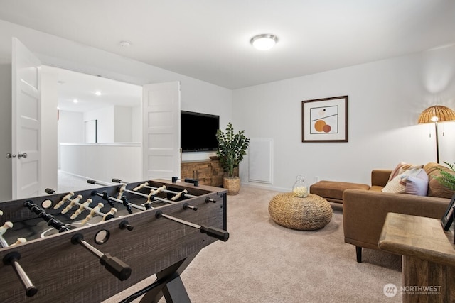 recreation room featuring carpet floors