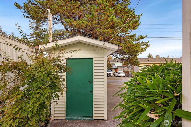 view of shed