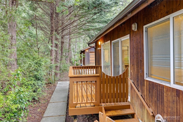 view of wooden deck