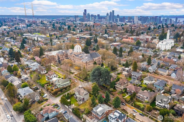 aerial view with a view of city