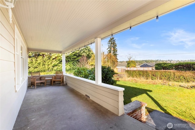 view of patio / terrace featuring covered porch