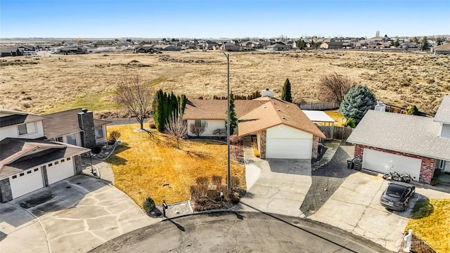 bird's eye view with a residential view