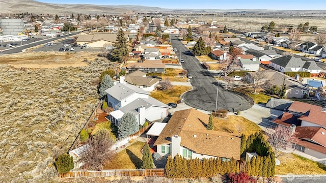 aerial view with a residential view and a mountain view