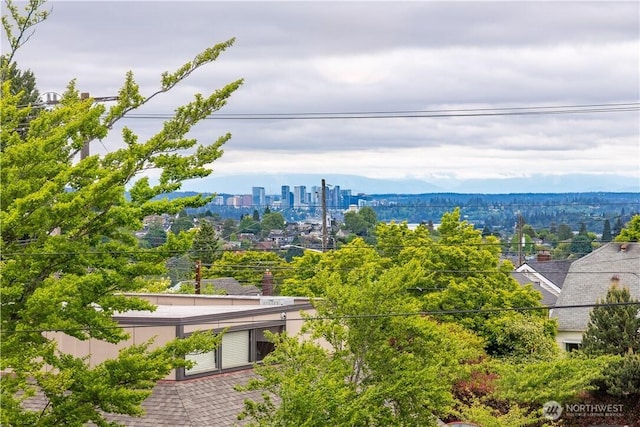 bird's eye view featuring a city view