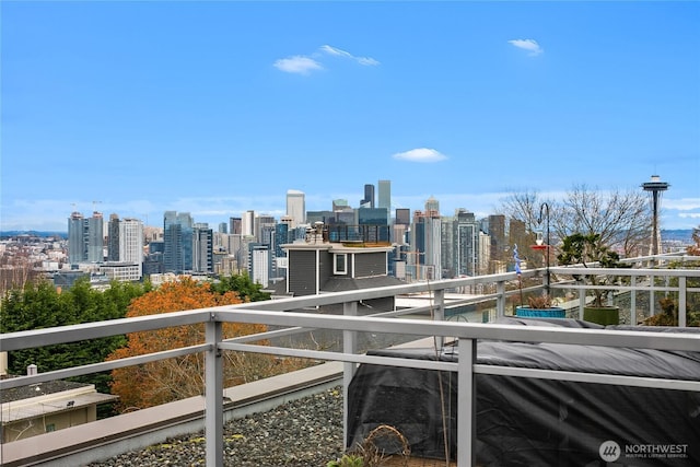 balcony featuring a view of city