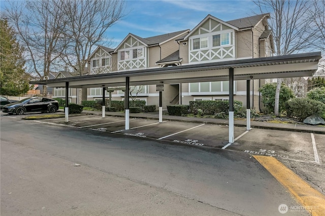 view of covered parking lot