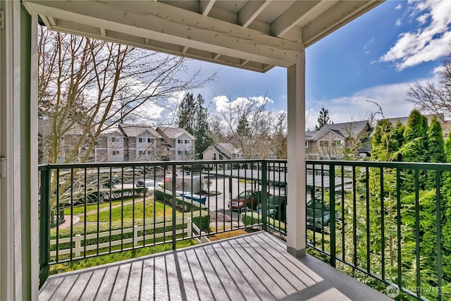 balcony with a residential view