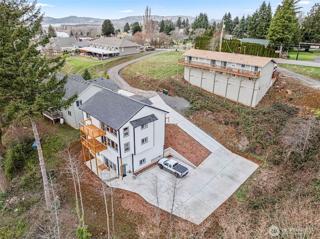 aerial view featuring a mountain view