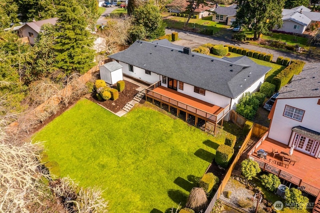 bird's eye view with a residential view