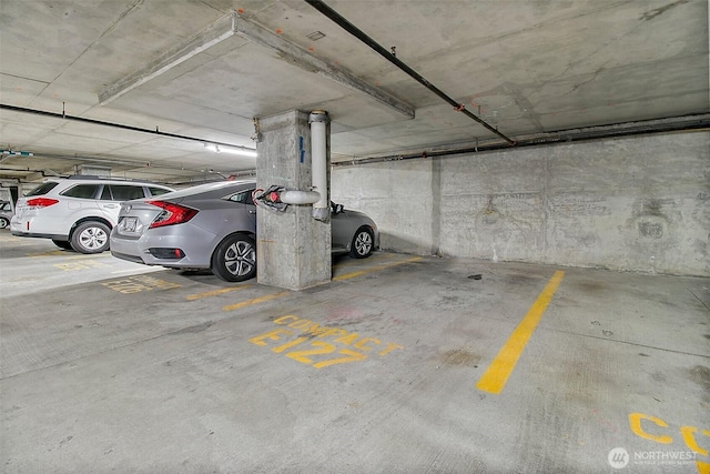 view of parking garage