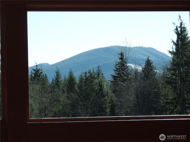 property view of mountains with a forest view