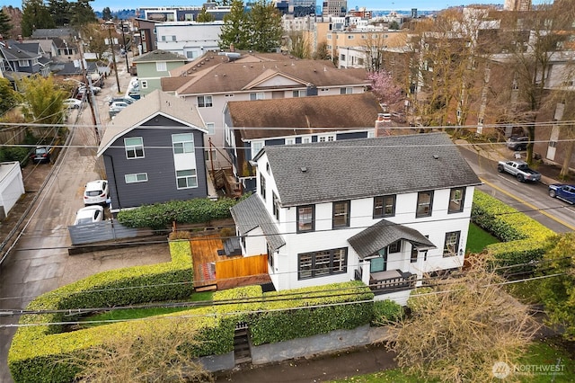 aerial view featuring a residential view